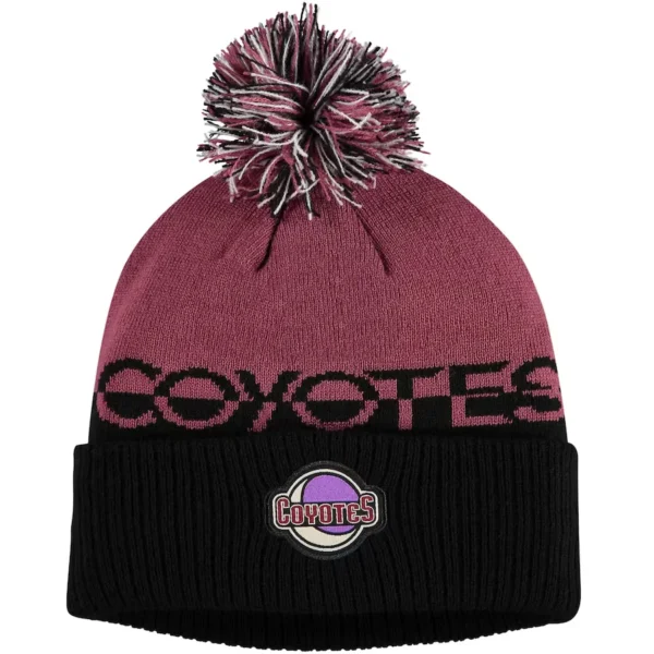 Arizona Coyotes adidas Garnet/Black COLD.RDY Cuffed Knit Hat with Pom