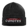 Arizona Coyotes Fanatics Branded Black Authentic Pro Rink Cuffed Knit Hat
