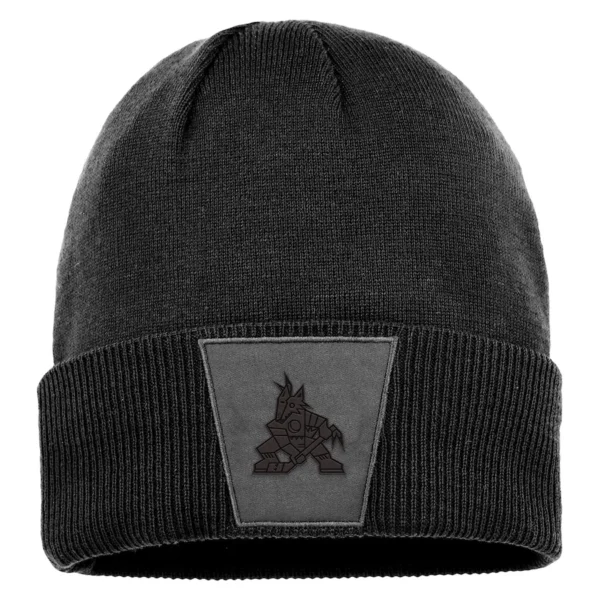 Arizona Coyotes Fanatics Branded Black Authentic Pro Road Cuffed Knit Hat