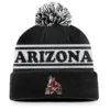 Men's Arizona Coyotes Fanatics Branded Black Vintage Sport Resort Cuffed Knit Hat with Pom