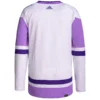 Men's Arizona Coyotes adidas White/Purple Hockey Fights Cancer Primegreen Authentic Blank Practice Jersey