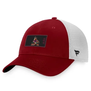 Men's Arizona Coyotes Fanatics Branded Garnet/White Authentic Pro Rink Trucker Snapback Hat