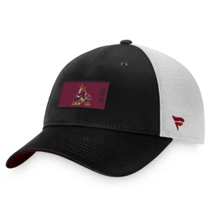 Arizona Coyotes Fanatics Branded Black/White Authentic Pro Rink Trucker Snapback Hat