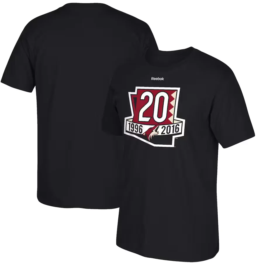Men's Arizona Coyotes Reebok Black 20th Anniversary T-Shirt